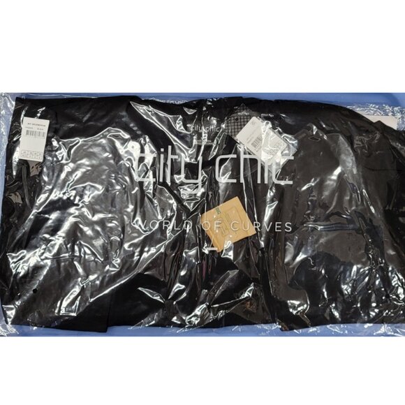 NWT City Chic Splendour Black Cropped Flutter Sleeve Open Front Jacket 24 Plus - Picture 8 of 12